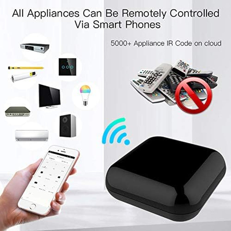 Wifi RF IR Universal Remote Controller TV Air Conditioning Smart Home Blaster Infrared RF Appliances Tuya/Smart Life App,Voice Control Alexa Google Home