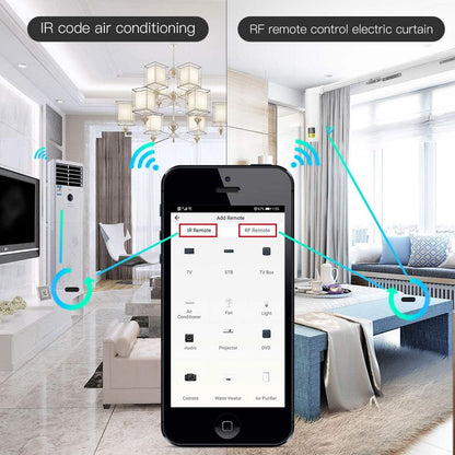 Wifi RF IR Universal Remote Controller TV Air Conditioning Smart Home Blaster Infrared RF Appliances Tuya/Smart Life App,Voice Control Alexa Google Home